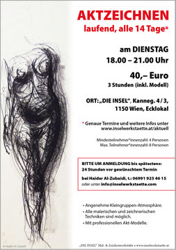 Aktzeichnen in der Insel, Mal- und Zeichenwerkstätte