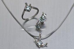 Goldschmiede Backhaus, Schmuck, Handarbeit, Unikat, Einzelstück, Markus Backhaus, Ring, Anhänger, Ohrstecker, Heliodor, Brillant, Platin 960