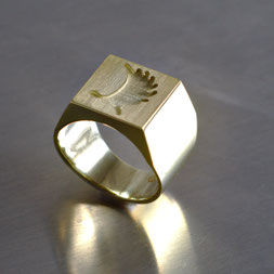 Herrenring, Siegelring, Goldschmiede Backhaus, John-Michael Mendizza, Gold 585, Einzelstück, Unikat, Kundenauftrag, 3D-Design