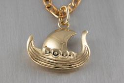 Anhänger in Gelbgold 585, Dorothea Siegert, Unikat, Einzelstück, Handarbeit, punziert, getrieben, hohl