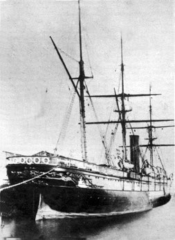 Auswandererschiff "SS Hansa" 1882, vergrössern >KLICK<