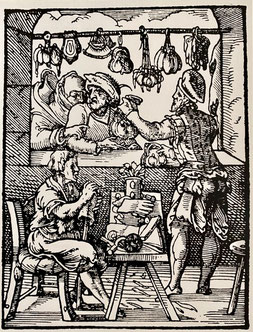 Kupferstich aus einem Buch der mittelalterlichen Zünfte