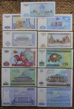 Uzbekistan serie Sum 1994-2017 reversos