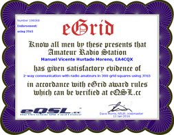 Diploma eGrid_eQSL.cc_300 Contactos (JT65)