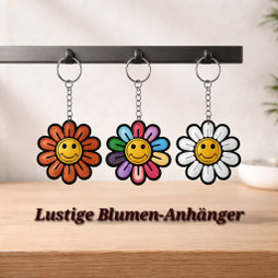 Blumige Schlüssel & Taschenanhänger