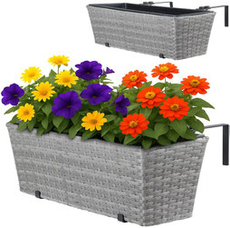 porta #vasi #polyrattan #fioriera #rattan # grigio