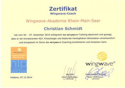 Zertifikat wingwave®-Coach Christian Schmidt in Saarlouis im Saarland