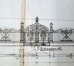 Villa Straßberger Straße 105, Plauen, Bauzeichnung Einfriedung, 1896