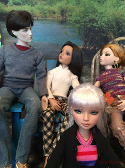 Tonner Ellowyne dolls, and 18" Tonner men. Harry Potter doll, Edward Cullen doll, Peter Parker doll.