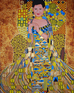 Hommage an Gustav Klimts Bild "Adele Bloch-Bauer I", 80 x 100 cm, November 2010, Acryl auf Leinwand