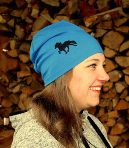 Beanie blau "schwarzer Tölter"