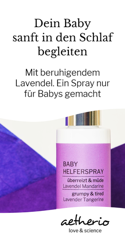 Dein #Baby sanft in den Schlaf begleiten mit der beruhigenden Wirkung von #Lavendelöl und Mandarine. Ein Spray nur für Babys gemacht, mit love & science. aetherio.de #babyschlaf #lavendel #sanfteseinschlafen