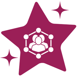 Icône étoile avec ordinateur incrusté et lien vers la page des ateliers en ligne et en visio