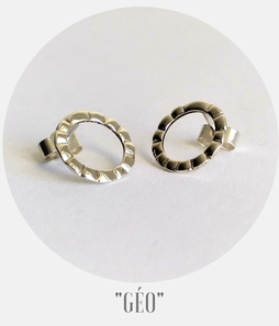 Collection Géo, boucles d'oreilles "fleurs", argent