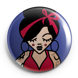 ICONS ICONES BADGE MAGNET MIROIR TRIBUTE AMY WINEHOUSE ILLUSTRATION © Stephanie Gerlier / T FOR TIGER 