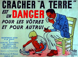 Affiche "cracher à terre est un danger pour les vôtres et pour autrui"