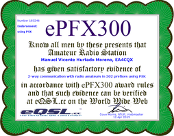 Diploma ePFX_eQSL.cc_302 Contactos (PSK)