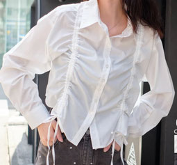 シャーリングシャツ フォーユー価格　2,980円(税込)  しわになりにくい生地です  ポリエステル80%  綿20%   