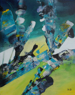 Libelle, Acryl-Mischtechnik auf Leinwand, 40 x 50 cm