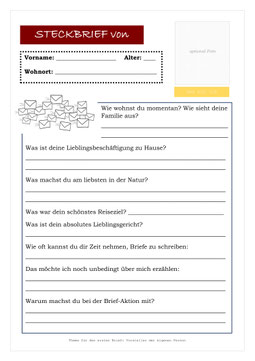 Ausfüllen steckbrief Steckbrief online