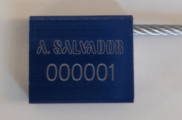 Precinto Cable Metal 2,5mm color AZUL "A Salvador"