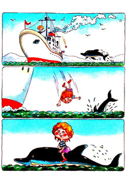 Pasakojimas pagal siužetinius paveikslėlius. „Delfinas“.