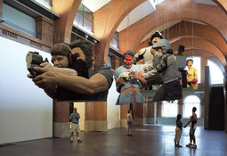 WANG DU, "Réalités jetables", 1999-2000, sculptures en plâtre
