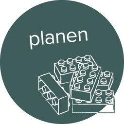 Lego Klötzchen Symbol mit dem Wort "planen" 