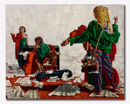 kaikaoss- The Music Dream" -oil on canvas, 73 × 92 cm. art of musik- Surreal, art of dream.