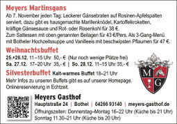 Meyers Gasthof Bothel ROW Martinsgans