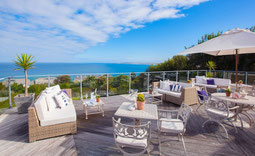 Boskerris Terrasse mit Meerblick