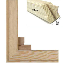 4 cm Holzkeilrahmen für Leinwanddruck im Wunschformat als Bausatz bestellen