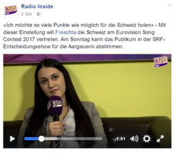 Freschta, Freschta Akbarzada, Radio inside, ESC, Eurovision Song Contest, Entscheidungsshow , SRF, srfesc, Radio Interview, Podcast