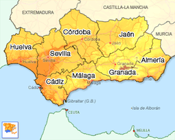Les provinces d'Andalousie