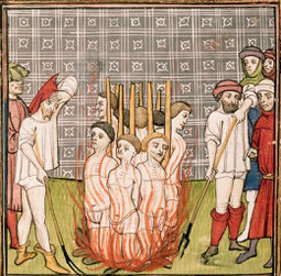 Royal 20 C VII- Chroniques de France ou de St Denis (from 1270 to1 380) TEMPLARIOS SIENDO QUEMADOS