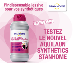 Tout dernier né de la gamme des lessives Stanhome, Aquilaun Synthetics est spécialement dédié pour les vêtements synthétiques des sportifs, mais aussi les vêtements du quotidien. Avec lui, fini l’électricité statique et les mauvaises odeurs.