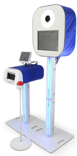 Fotobox Photobox Photobooth Blau Schwerin mieten Buzzer inklusive Lieferung Aufbau