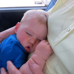 Baby sleep can come anywhere while on a cruise