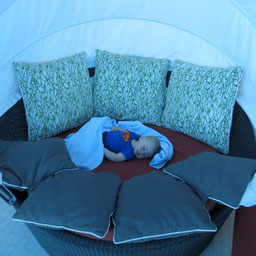 Baby sleep can come anywhere while on a cruise