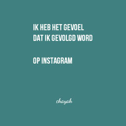 Ik heb het gevoel dat ik gevolgd wordt. Op Instagram. Chayah Godschalk Visser, Oneliners, Humor, Quotes