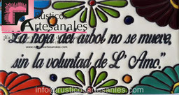 Placas Domiciliarias de Talavera Personalizadas Realzadas pintadas 100% a Mano