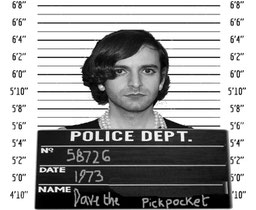 Mugshot-style photo of Dave the Pickpocket