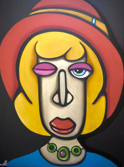 Woman With Hat VI 50 x 70 Acryl