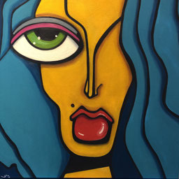 LADY TURQUOISE 60 x 60 Acryl   Art Gallery 24