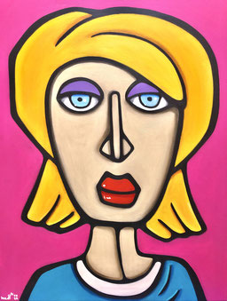 Woman Without Hat 50 x 70 Acryl SOLD / VERKAUFT