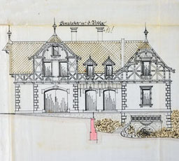Villa Moltkestraße 11, Plauen, Bauzeichnung Stall und Wagenhalle, 1896