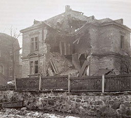 Villa Hohe Straße 2, Plauen, nach Bombardierung, 1945