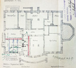 Villa Wartburgstraße 27, Plauen, Bauzeichnung Grundriss, 1937
