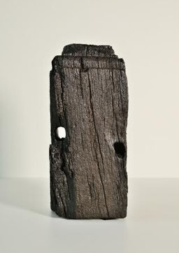 NORBERT PÜMPEL, Kondensat Q B 019, Reispapier, Ölfarbe, Bitumen / Leinwand / Holz 41x34cm, 2016
