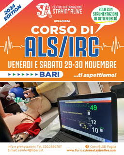 IRC BLSD AMBULANZA SOCCORSO  EGA CUORE ECG   PTC ILS  118 ELISOCCORSO SIMULAZIONE ALTA FEDELTà PBLSD COMUNITà  GESTIONE DELLE VIE AEREE ACAM TRIAGE PUGLIA AHA AMERICA HART ALS EPILS EPALS AMBU LAERDAL STAYIN ALIVE COLLARE CERVICALE EZIO CORSI NIV CORSI